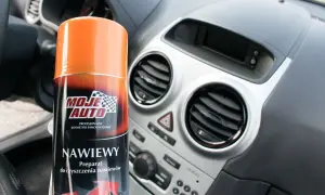 Preparat do czyszczenia nawiewów w samochodzie "Moje Auto" gotowy do użycia.