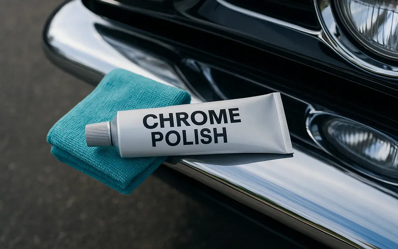 Chcesz wiedzieć, czym wyczyścić chromowane listwy w aucie? Pasta "Chrome Polish" i ściereczka z mikrofibry to klucz do blasku!